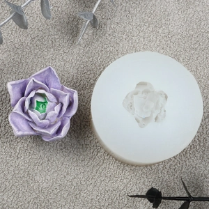 Detailed white silicone mold for 3D peony flower soap candle and resin craft making