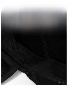 Detail of widened sweatband and twill texture on men winter cap interior