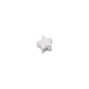 Single 5mm polished mirror stainless steel star bead with center hole for DIY jewelry