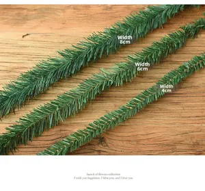 Detailed comparison of 8cm, 6cm, and 4cm green pine needle garlands for Christmas decor