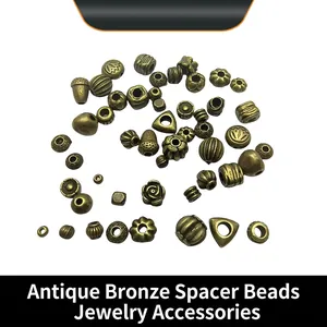 Antique bronze alloy spacer beads set for DIY jewelry making necklaces and bracelets