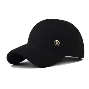 Classic black baseball cap with embroidered scorpion design and metal letter M badge