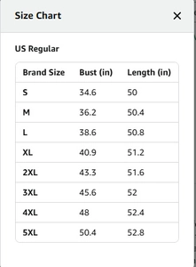 Size guide for backless solid color ice silk maxi dress featuring bust and length in inches