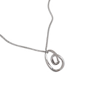Minimalist S925 sterling silver necklace with abstract irregular heart pendant for women