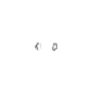 S925 sterling silver irregular lava style stud earrings with a hollow geometric design