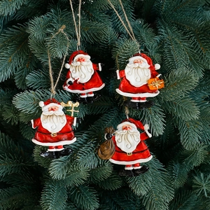 Christmas Hanging Ornaments Resin Santa Claus Snowman Gingerbread Man Xmas Tree Decor Holiday Party Home Decorations