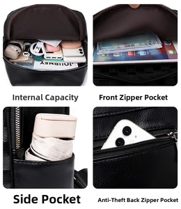 Detail showing various compartments including laptop sleeve and anti-theft back pocket