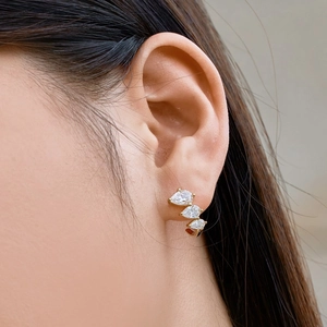 S925 Sterling Silver irregular water drop zircon stud earrings for women ear jewelry