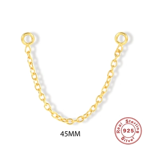 Golden 45mm S925 sterling silver tassel chain earring accessory for jewelry making