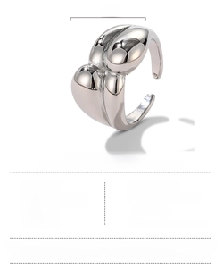 Polished silver adjustable ring featuring size 12-15 specs and 16mm inner diameter