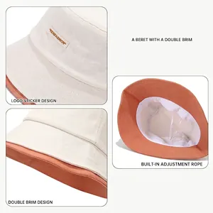 Cappello da pescatore estivo con tesa a contrasto e coulisse interna regolabile
