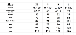 Detailed size chart for coconut tree print tube dress including length and bust measurements