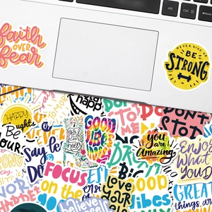 50pcs colorful motivational quote stickers for laptop and journal decoration