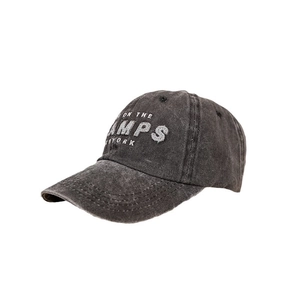 Berretto da baseball classico in cotone lavato grigio scuro con ricamo 3D