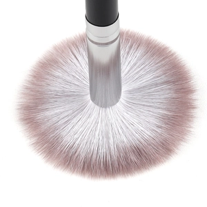 Professional flame shaped highlighter brush with soft dense bristles and black handle
