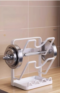 White multifunctional kitchen rack holding a 15KG weight to show heavy-duty stability