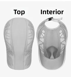Dual views showing breathable mesh structure and adjustable buckle of the sport cap