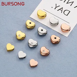 Künstliche Perles En Forme De Cœur En Acier Inoxydable Entretoise De Strass Pour La Fabrication De Bijoux DIY Bracelet Collier