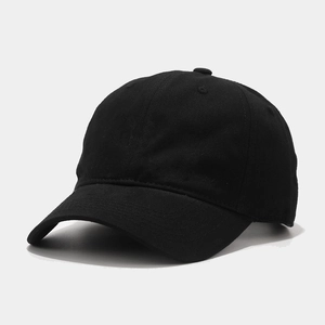 Detailed close-up showing the premium cotton texture and stitching on this black baseball cap