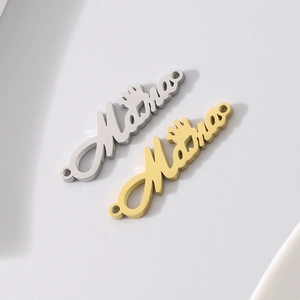 Gold and silver Mama crown connectors in polished stainless steel for DIY jewelry making