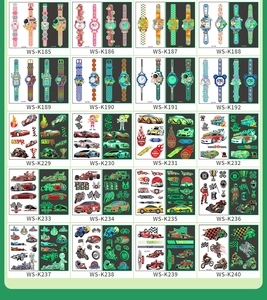 Luminous temporary tattoos showing day and night glow effects with 20 distinct designs