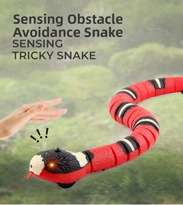 Detail of the remote control sensing snake toy with flexible joints and infrared sensors