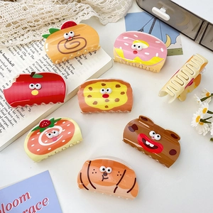 Cute Cartoon Food Fruit Animal Acrylic Hair Claws Non-Slip Shark Clips For Women Girls Sweet Hair Accessories