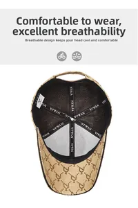 Detailed interior of jacquard baseball cap showing breathable seams and adjustable strap