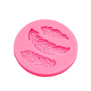 Stampo in silicone rosa con piume per decorazione torte e pasticceria fai da te
