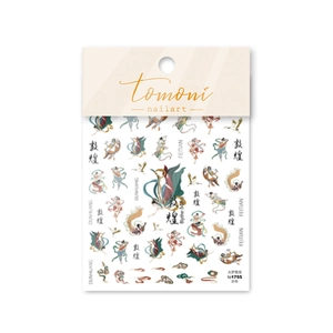 3D embossed Dunhuang flying apsaras nail art stickers with traditional patterns