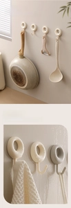 Adhesive wall hooks for kitchen and bathroom usage with waterproof and oil-proof design
