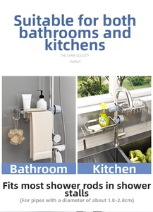 Detail of faucet storage rack showing fitment for pipes from 1.8 to 2.8cm diameter