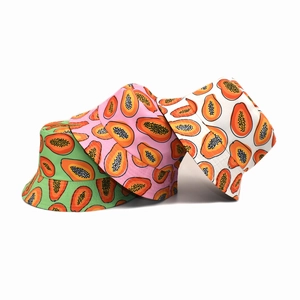 Summer Bucket Hat Polyester Breathable Sun Protection Tropical Papaya Fruit Print Casual Flat Top Outdoor For Men Women