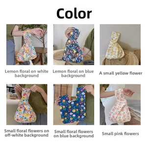 Collection of floral cotton canvas wrist bags featuring various Japanese patterns