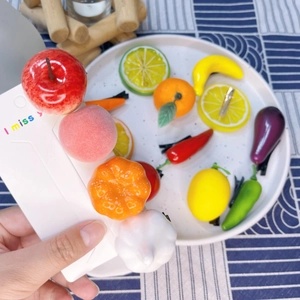 Variety of creative resin fruit and vegetable hair clips including orange and pepper styles
