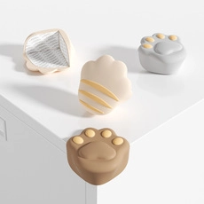 Silicone animal paw corner protectors in multiple colors with adhesive backing for baby safety