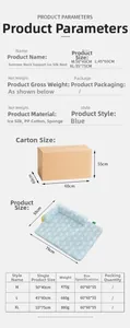 Detailed size chart for blue cloud ice silk dog cooling bed showing M, L, XL dimensions