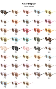 Matrix view of floral children sunglasses in 43 diverse colors for beach party fashion