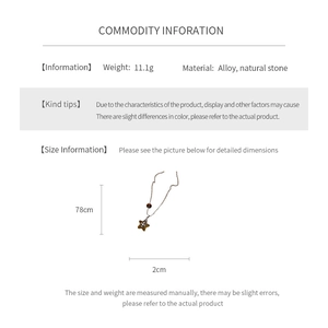 Detailed size chart showing 78cm alloy cross necklace with diamond heart resin pendant