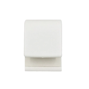 Wall-mounted white plastic toothpaste and cleanser tube holder with adhesive backing