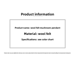 Detailed product specifications for the wool felt mushroom Christmas tree ornaments