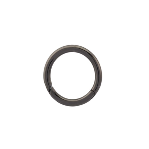 Minimalistischer hufeisenförmiger Punkring in Gunmetal mit Scharnier für Körperschmuck