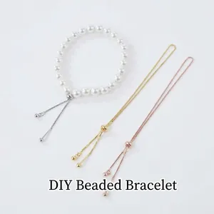 Minimalist Adjustable Copper Slider Bracelet Chain For DIY Jewelry Making With Screw On End Bead And Slide Clasp Accessory Bracelet Findings