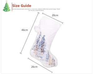 Size chart for Christmas stocking showing 46cm height and 20cm opening width