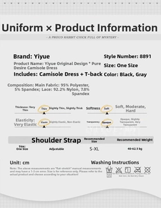 Detailed size chart for lace lingerie set including polyester and spandex material info