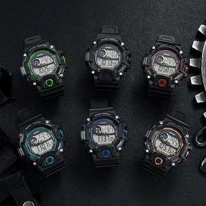 Rugged tactical sports watch with 50m waterproof rating and luminous digital display