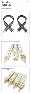 Close-up of adjustable ethnic woven shoulder straps with premium gold metal clasps