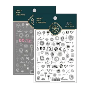 TENSOR 5D self-adhesive nail art stickers with mystic eye, sun, moon and boho patterns