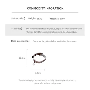 Size guide for star watch link bracelet made of alloy with 22.3cm length and 18.4g weight