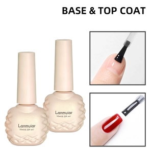 Lanmuiar base coat and top coat set 10ml for professional long-lasting nail manicure